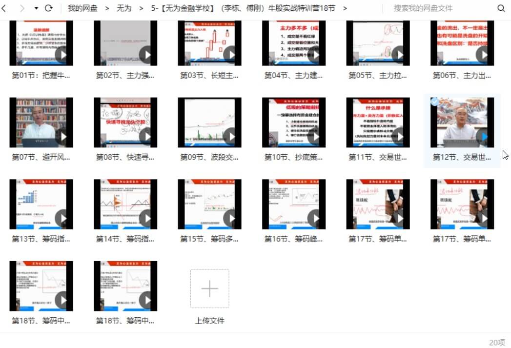 無(wú)為學(xué)院（李棟、傅剛）牛股實(shí)戰(zhàn)特訓(xùn)營(yíng)18節(jié)_百度云網(wǎng)盤(pán)教程視頻插圖1