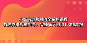 小紅書運營引流課程：養(yǎng)高權(quán)重新號，實操每天引流100精準粉百度網(wǎng)盤插圖