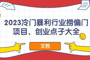 2023冷門暴利行業(yè)撈偏門項(xiàng)目、創(chuàng)業(yè)點(diǎn)子大全（文檔）百度網(wǎng)盤插圖