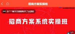 【一度招商】招商方案系統(tǒng)實(shí)操班百度網(wǎng)盤(pán)插圖