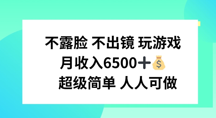 不露臉 不出境 玩游戲，月入6500 超級(jí)簡(jiǎn)單 人人可做【項(xiàng)目揭秘】插圖