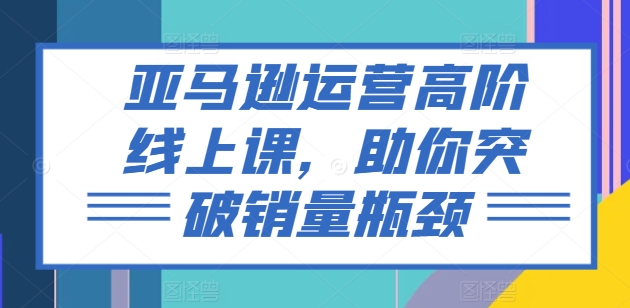 亞馬遜運(yùn)營(yíng)高階線上課，助你突破銷量瓶頸插圖