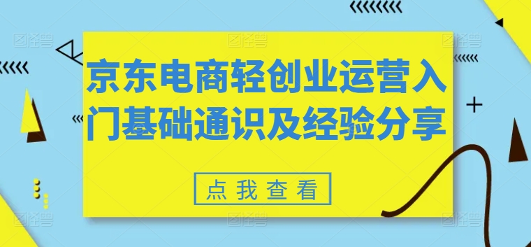 京東電商輕創(chuàng)業(yè)運(yùn)營入門基礎(chǔ)通識(shí)及經(jīng)驗(yàn)分享插圖