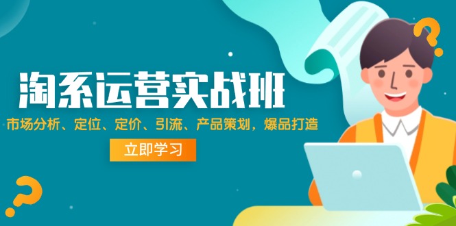 淘寶天貓運營實操課，市場分析、定位、定價、引流、產(chǎn)品策劃，爆品打造插圖